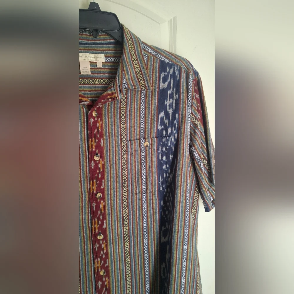 The Territory Ahead Cotton Multicolor Striped Short Sleeve Shirt XL Navajo Rodeo - Picture 7 of 9